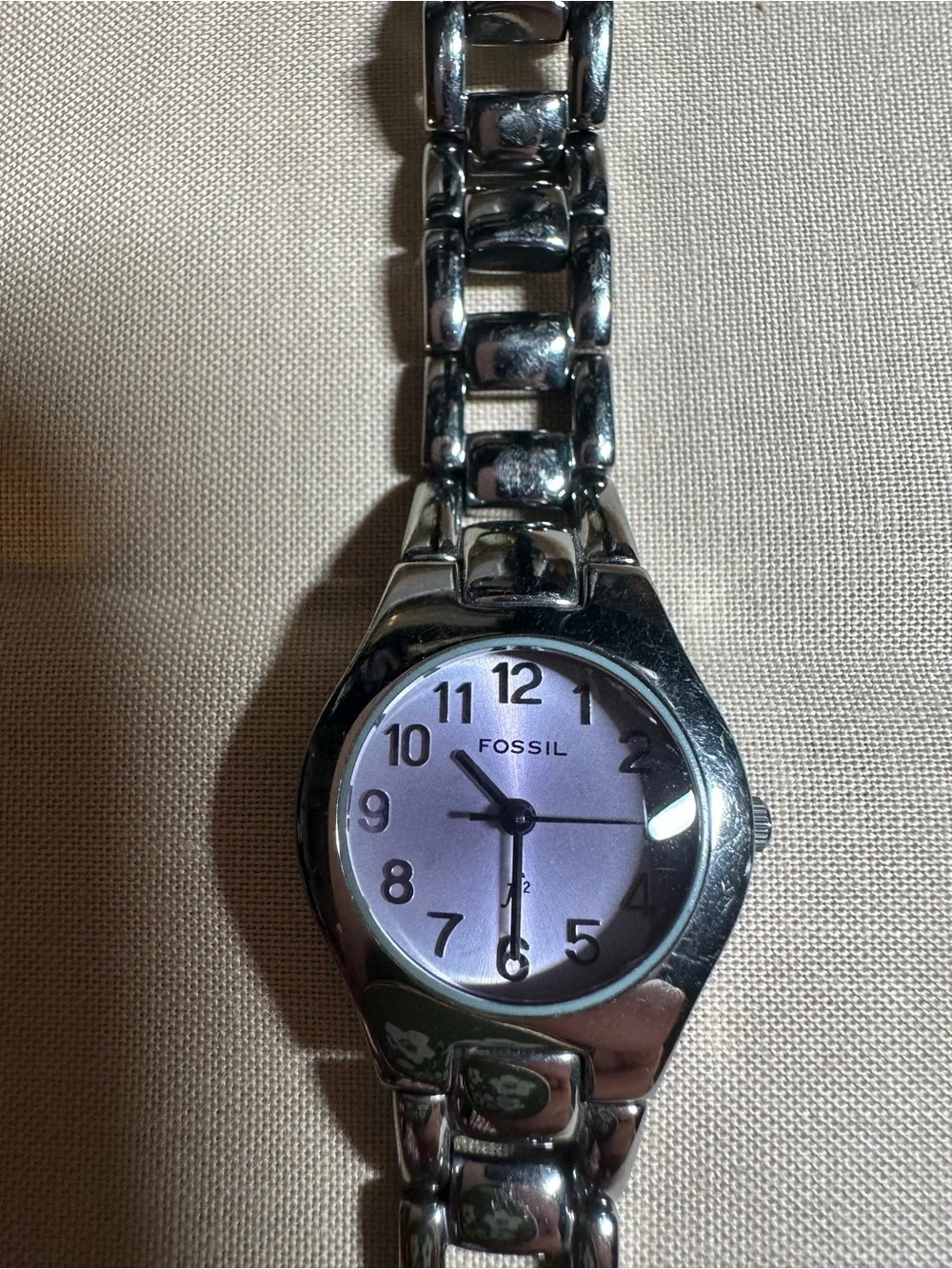 Fossil polished silver